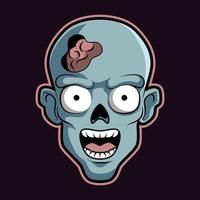 cabeza zombie aterrador enojado, mascota esports logo vector ilustración