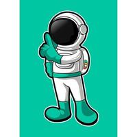 diseño gráfico del logotipo de la mascota del astronauta vector