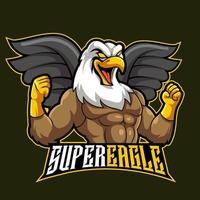 super eagle mascot logo gaming vector illustration