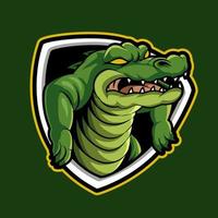caimán, mascota esports logo vector ilustración para juegos y streamer