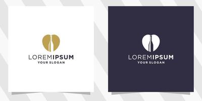 Wine Bottle Love Logo Design Template vector