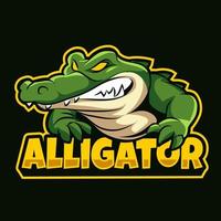caimán, mascota esports logo vector ilustración para juegos y streamer