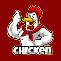 Ilustración de vector de logotipo de mascota de pollo
