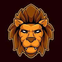 head lion mascot esport logo vector illustration