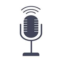 Microphone icon. Podcast recording, music, voice symbol. vector