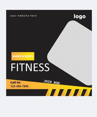 Gym Fitness Modern Unique Social Media Ads Post Design Templates