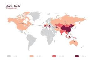 plantilla de infografía de mapa mundial de coronavirus vector