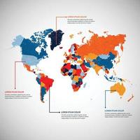 colección de mapas del mundo de infografía colorida vector