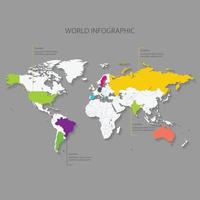 colorful infographic world map collection