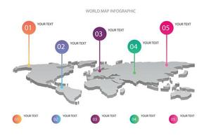 infografía del mapa del mundo empresarial vector