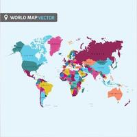 colección de mapas del mundo de infografía colorida vector