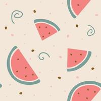 Seamless pattern of watermelons. Abstract vector background. Flat design.