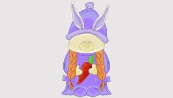Easter Gnome Beautiful Bunny vector