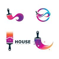 Paint logo full color luxury design style. Creative Brush concept vector