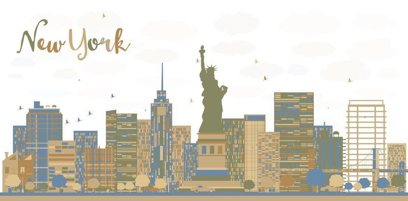 New York city architecture skyline.
