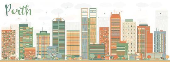 Abstract Perth skyline with Color buildings. vector