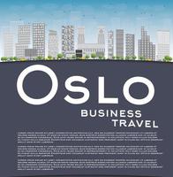 Oslo Skyline with Grey Building Blue Sky and copy space. vector