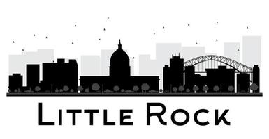 Little Rock City Skyline silueta en blanco y negro. vector