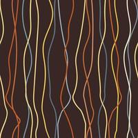 Seamless abstract wavy lines pattern on brown background vector