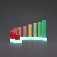 Semi-circular growth chart from red to green. 3d render. photo