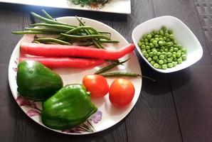 Fresh Vegetables in Plate photo