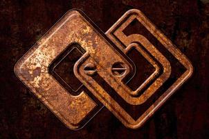 Infinity sign on the metal rust background photo