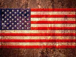 USA, united states of america flag on the metal rust background photo