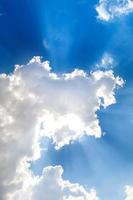 White clouds in blue sky photo