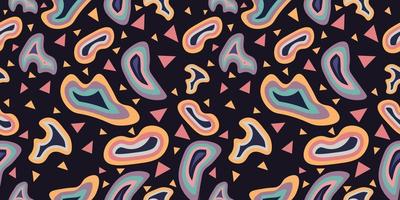 terrazzo seamless patterns. birthday pattern dark colorful texture abstract shapes vector