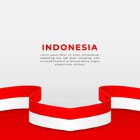 Banner with Indonesia ribbon flag vector