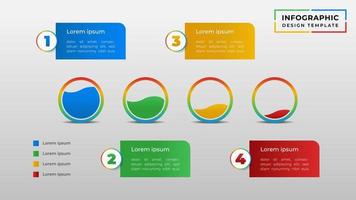 Fluid on Circle Infographic Element Design Template vector