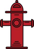pilar de boca de incendios con color rojo vector