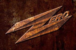 zero sign on metal rust background photo