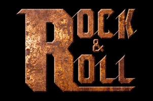 rock and roll concept isolated on black background photo