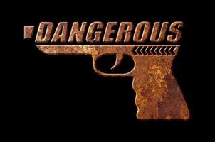 Dangerous gun concept isolated on black background photo