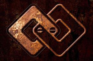 Infinity sign on the metal rust background photo