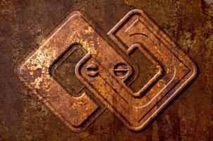 Infinity sign on the metal rust background photo