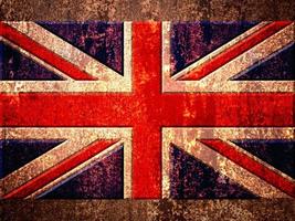 United Kingdom UK flag on the metal rust background photo