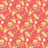 Fast Food Background Pattern vector