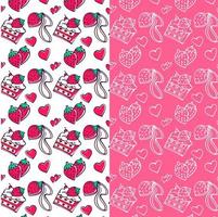 The Strawberry Cake Pattern Background vector
