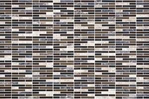 Abstract rectangle pattern of mosaic with marble tiles wall background in brown tone style photo