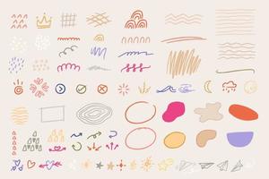 abstract doodle elements line,shape,icon and pattern vector illustration