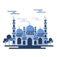 ilustración de mezquita plana vector