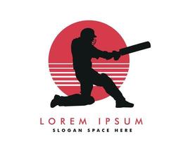 illustration of Cricket batman, Cricket sport vector logo design template
