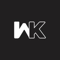 letter wk simple linked geometric logo vector