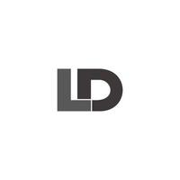 letter ld simple geometric linked logo vector