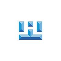 letter h w negative space 3d simple vector