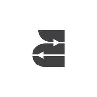 letra abstracta un vector de logotipo de flecha geométrica minúscula