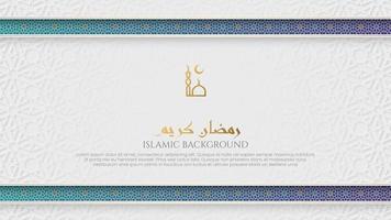 Ramadan Kareem Islamic Arabic Luxury Elegant Background Greeting Card Template Design with Decorative Ornament Borders vector