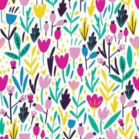 seamless pattern with bright, colorful flowers. Spring. flat modern vector illustration